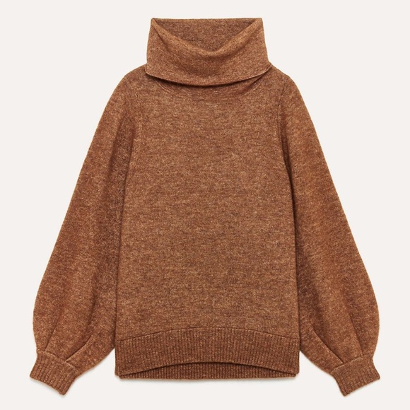 Aritzia - The Group X Babaton - Adichie Sweater - Brown/Tan/Turtle Neck -Size XS - Picture 2 of 5